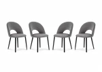 4-ių kėdžių komplektas Milo Casa Lucia, šviesiai pilkas