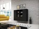 Cama living room furniture set ROCO 19 (4xRO3 + 4xRO6) juodas/juodas/juodas