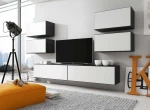 Cama living room furniture set ROCO 2 (2xRO1 + 4xRO3) juodas/juodas/baltas