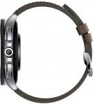 Išmanusis laikrodis Xiaomi Watch 2 Pro, Sidabrinės spalvos nerūdijančio plieno korpusas su rudos spalvos odiniu dirželiu