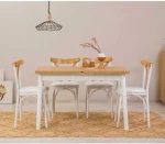 Kalune Design Išplečiamas pietų stalas ir kėdės (5 vienetai) Oliver Açl.Karina - Baltas