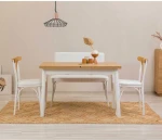 Kalune Design Išplečiamas pietų stalas ir kėdės (4 vienetai) Oliver Açl.Karina-Baltas V2