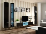 Cama Living room cabinet set VIGO 17 baltas/juodas gloss