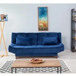 Kalune Design Mėlyna 3 vietų sofa-lova Kelebek - Mėlyna