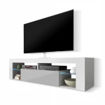 TV staliukas Bianko LED, baltas/pilkas