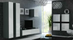 Cama Living room cabinet set VIGO 24 pilkas/baltas gloss