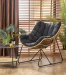 Fotelis WHISPER leisure chair, juodas / natural