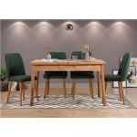 Kalune Design Išplečiamas pietų stalas ir kėdės (5 vienetai) Santiago Atlantic Green