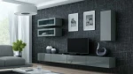 Cama Living room cabinet set VIGO 11 pilkas/pilkas gloss