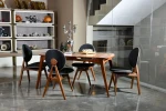 Kalune Design Stalo ir kėdžių rinkinys (5 vienetai) Touch Wooden - Anthracite