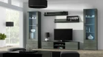 SOHO 4 set (RTV180 cabinet + 2x S1 cabinet + shelves) Gloss pilkas/pilkas