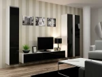 Cama Living room cabinet set VIGO 1 baltas/juodas gloss