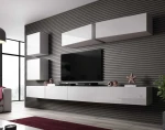 Cama Living room cabinet set VIGO SLANT 5 baltas gloss