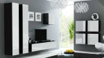Cama Living room cabinet set VIGO 24 juodas/baltas gloss