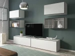 Cama living room furniture set ROCO 3 (2xRO3+2xRO4+2xRO1) baltas/juodas/baltas