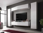 Cama Living room cabinet set VIGO SLANT 7 baltas gloss