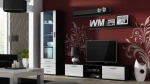 SOHO 1 furniture set (RTV180 cabinet + S1 cabinet + shelves) Juodas / Baltas Gloss