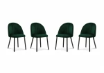 4-ių kėdžių komplektas Milo Casa Livia, tamsiai žalias