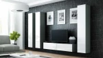 Cama Living room cabinet set VIGO 14 pilkas/baltas gloss