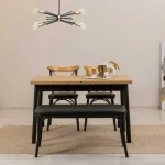 Kalune Design Išplečiamas pietų stalas ir kėdės (4 vienetai) Oliver Açl.Karina-Juodas