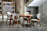 Kalune Design Stalo ir kėdžių rinkinys (5 vienetai) Touch Wooden - Kreminis