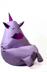 Sako bag pouffe Unicorn with mouth violetinė XL 130 x 90 cm