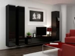 Cama Living room cabinet set VIGO 1 juodas/juodas gloss