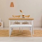 Kalune Design Išplečiamas pietų stalas ir kėdės (4 vienetai) Oliver Açl.Karina-Baltas