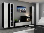 Cama Living room cabinet set VIGO 2 juodas/baltas gloss