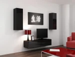 Cama Living room cabinet set VIGO 7 juodas/juodas gloss