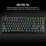 CORSAIR K60 PRO TKL RGB Optinė-Mechaninė klaviatūra žaidimams RGB LED pašvietimas CORSAIR OPX Juodas
