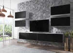 Cama living room furniture set ROCO 2 (2xRO1 + 4xRO3) baltas/juodas