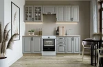 ELIZABETH 240 kitchen set, color: front - pilkas, body – sonoma oak, worktop – sonoma oak