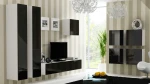 Cama Living room cabinet set VIGO 24 baltas/juodas gloss