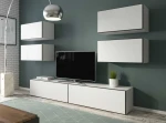 Cama living room furniture set ROCO 2 (2xRO1 + 4xRO3) baltas/juodas/baltas