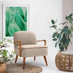 Fotelis PASTORE leisure armchair light beige / light walnut