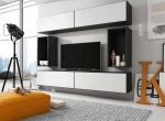 Cama living room furniture set ROCO 1 (4xRO1 + 2xRO4) juodas/juodas/baltas