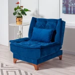 Fotelis Kalune Design Sparno kėdė Kelebek Berjer - Dark Mėlyna