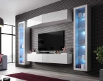 Cama Living room cabinet set VIGO SLANT 8 baltas gloss
