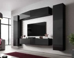 Cama Living room cabinet set VIGO SLANT 7 juodas/juodas gloss