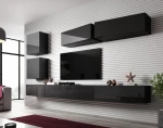 Cama Living room cabinet set VIGO SLANT 5 juodas/juodas gloss