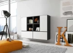 Cama living room furniture set ROCO 19 (4xRO3 + 4xRO6) juodas/juodas/baltas