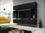 Cama living room furniture set ROCO 1 (4xRO1 + 2xRO4) juodas/juodas/juodas