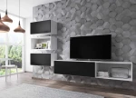 Cama living room furniture set ROCO 4 (RO1+2xRO3+2xRO4) baltas/juodas
