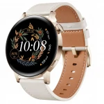 Išmanusis laikrodis Huawei Watch GT 3 (42mm) Elegant Edition, Aukso spalvos korpusas su baltos spalvos odiniu dirželiu