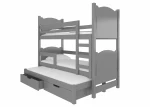 Dviaukštė lova Adrk Furniture Leticia, 180x75/172x75 cm, pilka