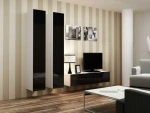 Cama Living room cabinet set VIGO 9 baltas/juodas gloss