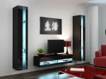 Cama Living room cabinet set VIGO NEW 12 juodas/juodas gloss