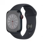 Išmanusis laikrodis Apple Watch Series 8 GPS + Cellular, 41 mm, "Midnight" spalvos aliuminio korpusas su "Midnight" spalvos sportiniu dirželiu