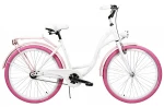 Miesto dviratis AZIMUT City Lux 26" 2021, baltas/rožinis